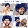 WLLHYF Silk Bonnet for Men, Satin Bonnet Elastic Band Silk Sleep Cap Black Soft Hair Cap Hair Wrap Large Bonnets for Women view 4