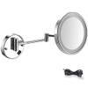 10X Magnification Wall Mounted Mirrors Makeup Shaving Mirror USB Rechargeable Led Lighted Bathroom Mirror for Hotel Vanity with Adjustable Extendable Square 8 Inch, Makeup and Shaving view 1