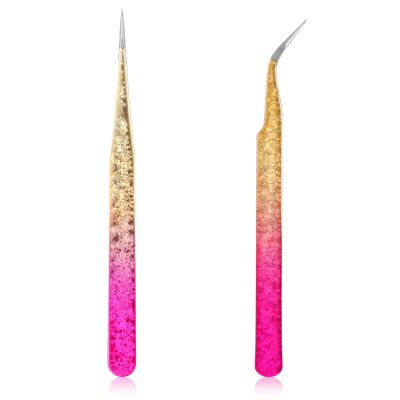 2PCS Rhinestone Sticker Tweezers Rhinestone Nail Art Tweezers,2PCS Nail Tweezer for Nails Art Stainless Steel Straight and Curved Pointed Tweezer for Stickers Crafts Jewel Gem Picker