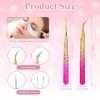 2PCS Rhinestone Sticker Tweezers Rhinestone Nail Art Tweezers,2PCS Nail Tweezer for Nails Art Stainless Steel Straight and Curved Pointed Tweezer for Stickers Crafts Jewel Gem Picker view 3