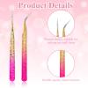 2PCS Rhinestone Sticker Tweezers Rhinestone Nail Art Tweezers,2PCS Nail Tweezer for Nails Art Stainless Steel Straight and Curved Pointed Tweezer for Stickers Crafts Jewel Gem Picker view 4