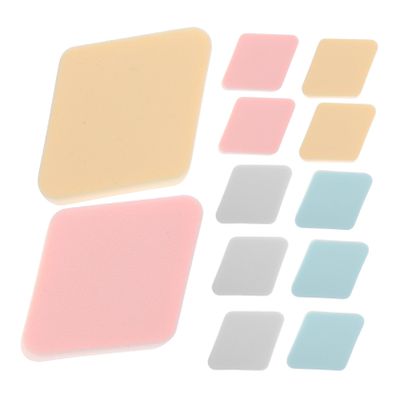 SHERCHPRY 12Pcs Rhombus Shaped Makeup Portable Facial Powder Applicators for Smooth Makeup Application for Beginners and Artists Skin