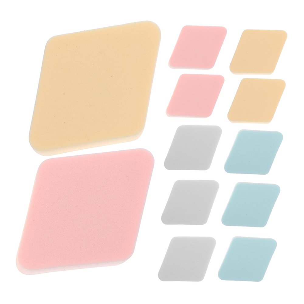 SHERCHPRY 12Pcs Rhombus Shaped Makeup Portable Facial Powder Applicators for Smooth Makeup Application for Beginners and Artists Skin