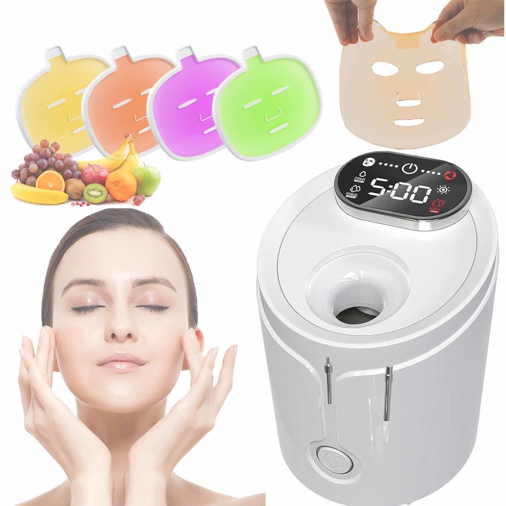 Face Mask Maker Machine - DIY Fruit Vegetable Facial Pack Machine Kit with Collagen Pills, Smart Automatic Face Cream Beauty Making for Facial/Eyes SPA