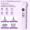 Bikini Trimmer for Women Dermave Bikini Shaver 4 in 1 Pubic Hair Trimmer, Razor for Women Private Area with Dual Heads IPX7 Waterproof, Electric Shaver for Nose Eyebrows Beard Underarm Leg Arm view 2
