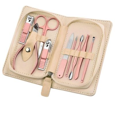 9In1 Nail Clippers Beauty Tool Rose Gold Stainless Steel Manicure Set Acne Needle Suitable for Home Travel Gift