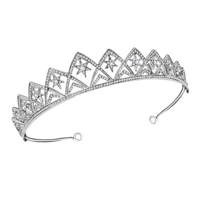 BAZEITFLOW Hollow Stars Wedding Bride Crown with Rhinestones Elegant Headdress for Women for Bridal Birthday Prom Parties Comfortable Stunning Hair Accessory