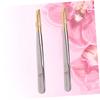 Healvian 2pcs Stainless Steel Eyebrow Tweezers Flat Oblique Mouths for Women Safe Tweezers for Makeup view 4