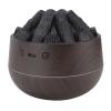 USB Humidifier for Desk & Bedroom 300mL Quiet Portable Mist Maker with Woodgrain Finish & Simulated Fireplace view 1