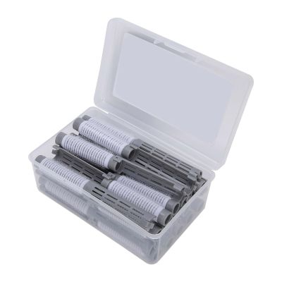 BRRNOO Gray Perm Rods, Heatless Curlers Rollers 20Pcs Set Kit for Long Short Straight Curly