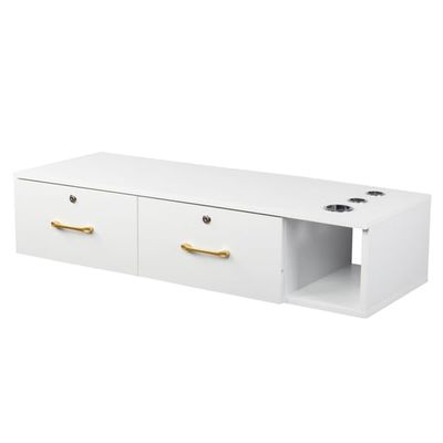 NovaXZ 15mm E0 particleboard Linen Two Draw Three Holes with Lock Salon Cabinet White