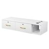 NovaXZ 15mm E0 particleboard Linen Two Draw Three Holes with Lock Salon Cabinet White view 1