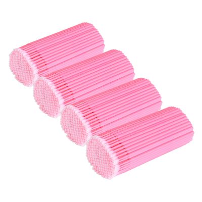 Asnfanl 400PCS Disposable Micro Swabs for Eyelash Extension with Storage Box, 2.0mm Precision Head - Multi-Use for Makeup App/Correction, Jewelry & Computer Cleaning (Pink)