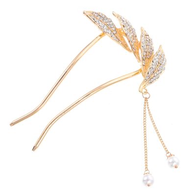 CALLARON U-Shaped Pearl Hairpin Tassel Elegant Hair Bun Maker Barrette for Women Stylish Hair Adornment for Updos and Buns