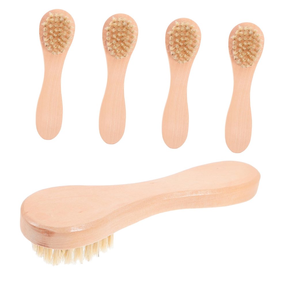 BAZEITFLOW 5pcs Face Cleansing Brush Face Scrubber Cleaning Tools Skin Care Tools Wooden Facial Brush for Women Face Wash Brush Supply Face Massage Brush Face Cleansing Tool Face Brush Hemu