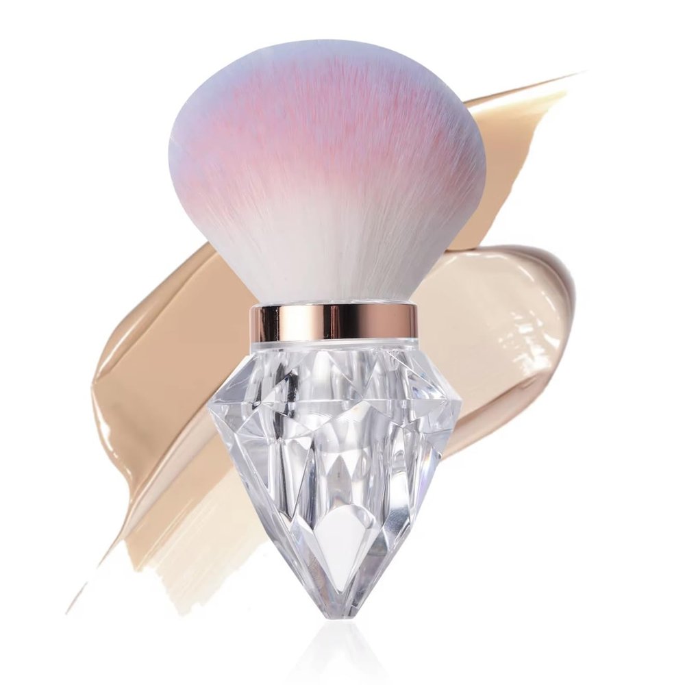 AKINA Large Make up Brush Comes With FREE TRAVEL CASE. Powder Brush Durable Kabuki Make up Brush. Flawless Powder Buffing. Perfect For Setting make up. Ultra Soft Bristles.(Aurora Blush)