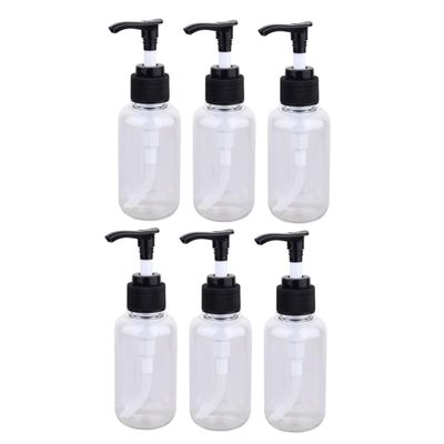 HEATSHAKING 6Pcs 100ml Brown PET Emulsion Bottles Press Pump for Shower Gel and Lotion Refillable Subpackaging Bottles for Bathroom Use