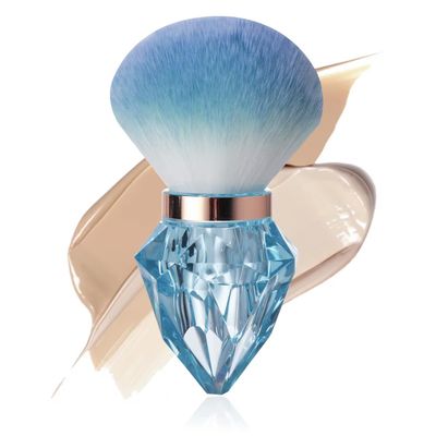 AKINA Large Make up Brush Comes With FREE TRAVEL CASE. Powder Brush Durable Kabuki Make up Brush. Flawless Powder Buffing. Perfect For Setting make up. Ultra Soft Bristles. (Ocean Mist)