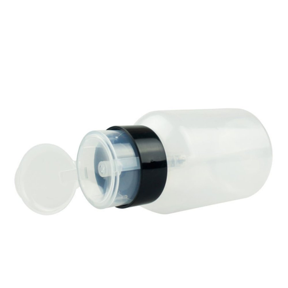 OFFIGAM Lockable Nail Remover Pump Bottle Plastic Press Dispenser for Makeup Remover Toner and More Convenient and Sanitary Travel Container