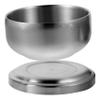 MUCKLILY Stainless Steel Shaving Bowl with Lid Durable and Practical Shaving Cream Soap Dish for Men for Home and Barber Shop Use Convenient for Easy Storage Silver view 1
