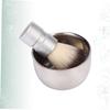 FRCOLOR Professional Stainless Steel Shaving Brush and Bowl Set Durable Beard Brush with Food Grade Steel Cup for Home and Salon Use for Shaving Soap and Gel view 2