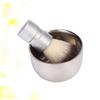 FRCOLOR Professional Stainless Steel Shaving Brush and Bowl Set Durable Beard Brush with Food Grade Steel Cup for Home and Salon Use for Shaving Soap and Gel view 3