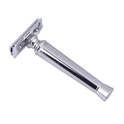 DEARMAMY Old Fashioned Hand Shaver Durable Beard Trimming Tool for Father's Day Lightweight Razor for Men Practical Design Easy to Use Construction Silver