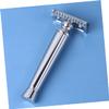 DEARMAMY Old Fashioned Hand Shaver Durable Beard Trimming Tool for Father's Day Lightweight Razor for Men Practical Design Easy to Use Construction Silver view 3