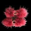 Snowflake Pom Pom Hair Barrettes Burgundy view 1
