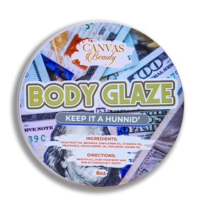 Canvas Beauty Body Glaze, Keep It A Hunnid - Moisturizing Non-Greasy Body Butter for Women With Beeswax, Jojoba Oil, and Rice Bran for Soft and Glossy Skin