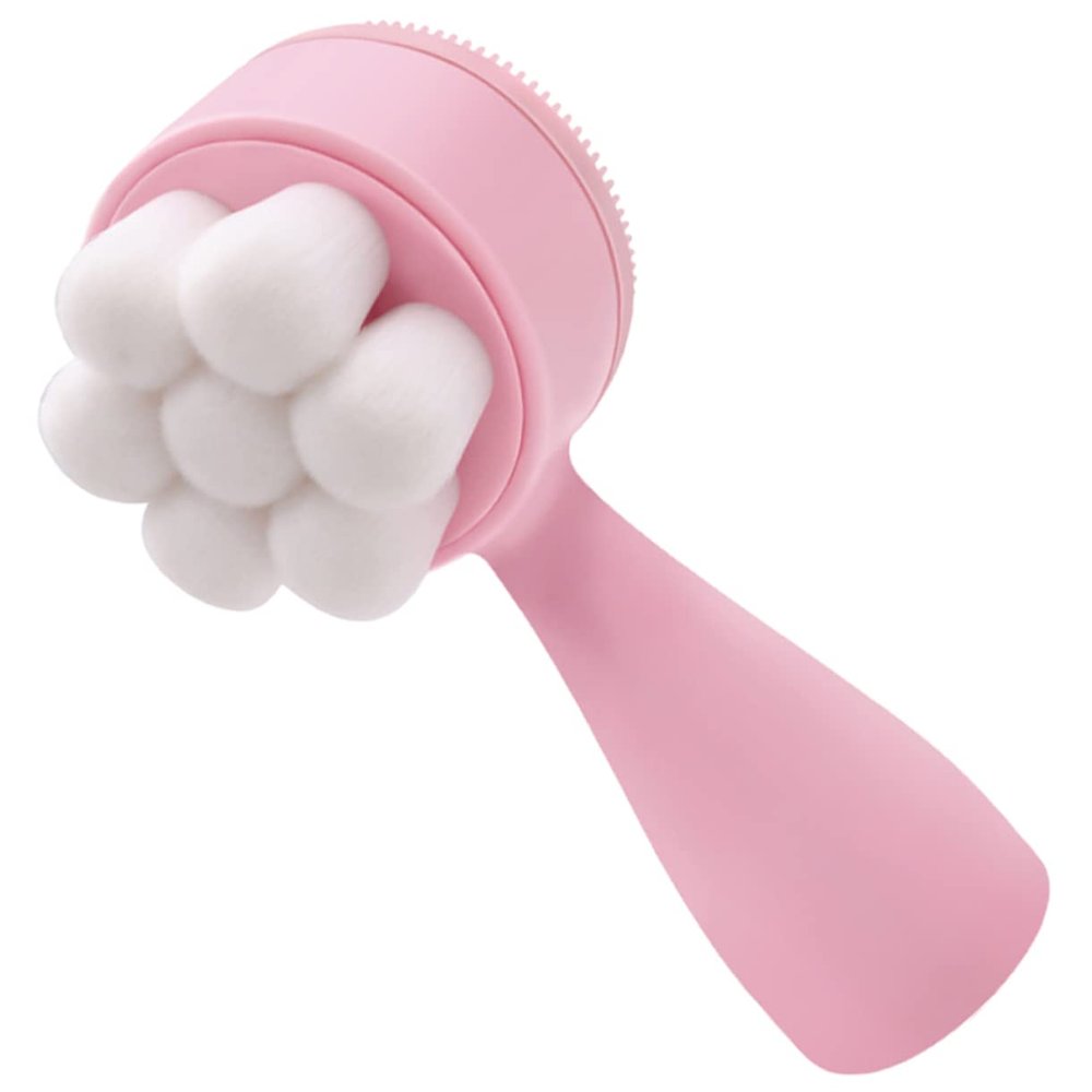 DONFAMDS 2-in-1 Silicone Facial Brush Dual-Sided Soft Hair Exfoliating Face Scrubber for Women Manual Skin Care Tool for Deep Cleansing and Gentle Exfoliation