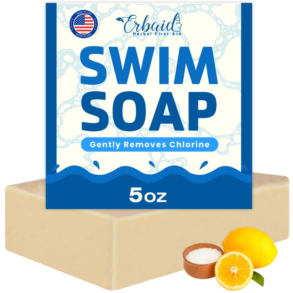 Swimmers Shampoo Chlorine Removal Body Wash Natural Face & Body Soap Bar Removes Chlorine, Salt, Bromine, Hard Water & Sunscreen Gentle Moisturizing After Swim Care Made in USA for All Ages