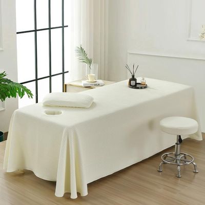 Beige,80x190cm(S),LDLCYCN Cooling Massage Bedskirt with Face Hole Spa Bed Cover with Skirt Beauty Massage SPA Couch Cover Breathable Massage Bed Sheet Massage Table Skirt for Beauty Salon