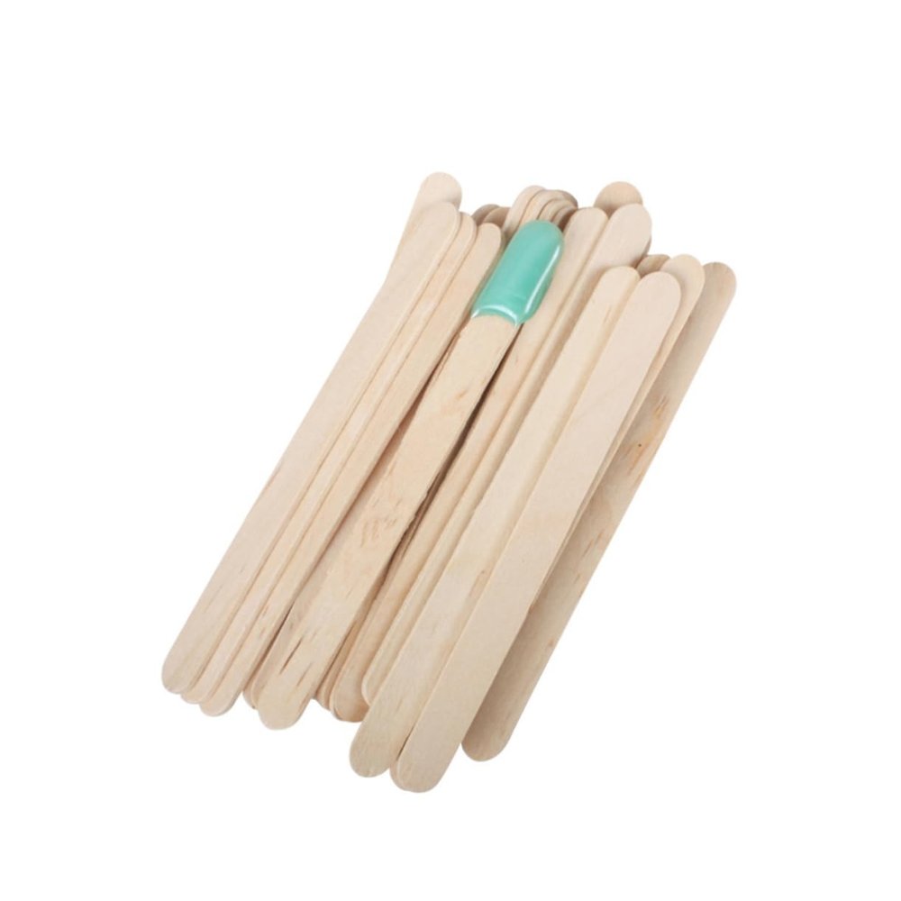 DEARMAMY 150pcs Hair Removal Sticks Wooden Spatula for Waxing Hair Removal Tool for Body Hands Feet