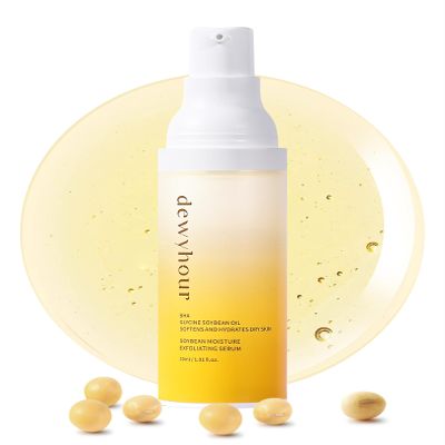 dewyhour Soybean Moisture Exfoliating Serum - Gentle Daily Soft-Exfoliating Face Peel for Dead Skin Cells Remover - For All Skin Types, Korean Skin Care 30ml / 1.01 fl.oz