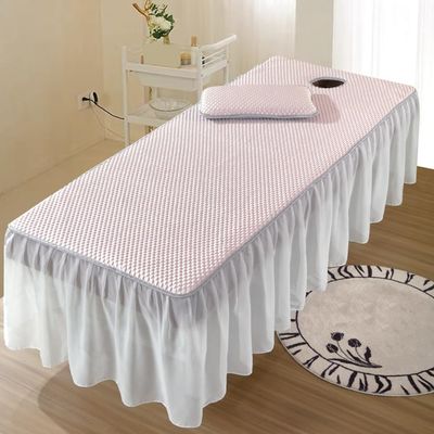 Pink,70x190cm/27.5x74.8in,Lace Washable Massage Table Cover with Face Hole,Elastic Massage Bed Cover Large Beauty Massage Couch Cover Suitable for Salons SPA and Therapists