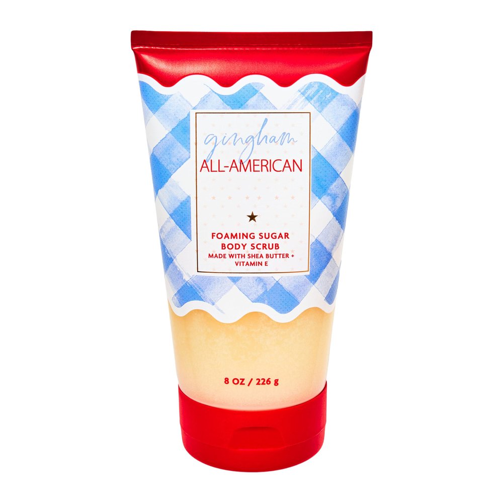 Bath and Body Gingham All-American Foaming Sugar Body Scrub, 8 oz