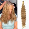 YWIGS Human Braiding Hair for Boho Braids Deep Wave Boho Hair for Braiding 50G No Weft Virgin Human Hair #27 18" view 1