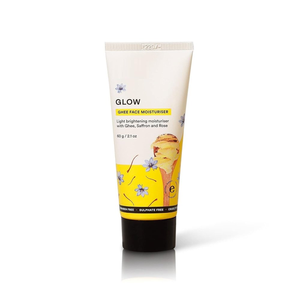 2.11oz Glow Ghee Face Moisturizer for Glowing & Hydrating Skin with Natural Extract, Lightweight Moisturiser for Dry Skin, Damaged & Uneven Skin Tone, 60gm