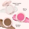 Color Nymph 3-IN-1 Face Palette, Ultra-Smoothy Creamy Blush Highlighter Bronzer Palette, Shimmer & Long-Lasting, Glowy Finish - Makeup Stacks for Travel | Vegan & Cruelty-Free - Starlit Glow view 3
