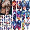 77 Sheets Temporary Tattoos, 17 Sheets Space Planet Astronaut Rockets Half Arm Fake Tattoo for Adults Men Women, 60 Small Waterproof Lasting Stickers Tattoo for Boys Girls Kids Party view 2
