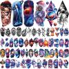 77 Sheets Temporary Tattoos, 17 Sheets Space Planet Astronaut Rockets Half Arm Fake Tattoo for Adults Men Women, 60 Small Waterproof Lasting Stickers Tattoo for Boys Girls Kids Party view 3