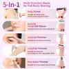 Electric Razors for Women, 5 in 1 Painless Ladies Wet & Dry Body Razors and Facial Hair Remover, Rechargeable Facial and Body Hair Remover for Face Nose Eyebrow Arms Armpit Legs Pubic Area (Pink) view 3