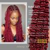99J Braiding Hair Deep Wave Bulk Burgundy Boho Braids Human Hair for Braiding 2 Pcs Total 100g 24 Inch Burgundy Color 99J Bulk Bundles Brazilian Virgin view 3
