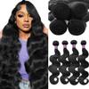 KAITHLYPO 12A Human Hair Bundles 100% Unprocessed Brazilian Virgin Hair 20 22 24 26 Inch Body Wave Bundles Quick Weave 4 Bundle Human Hair Extensions Real Human Hair for Women view 1