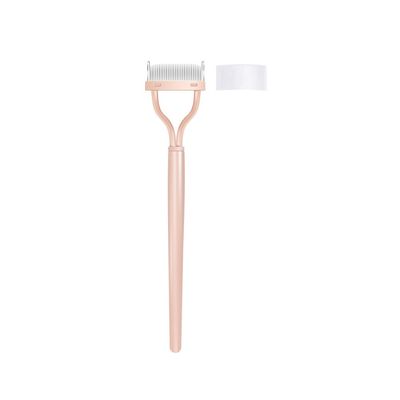 Eyelash Separator Stainless Steel Naked Pink Long Handle Eyelash Comb Eyelash Definer Mascara Brush Eyelash Brush Separator Mascara Comb Applicator With Cover (1PC)