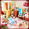 Loopeer 72 Sets/288 Pcs Christmas Hand Cream and Lip Balm Gift Set for Women Bulk Mini Hand Lotion Travel Size for Dry Skin Stocking Stuffers with Greeting Card Organza Bags for Coworker Employee view 3
