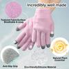 MoyRetty Touchscreen Silicone Moisturizing Gloves for Dry Hands Overnight, Reusable Hand Spa Gloves with Vitamin E & Jojoba Oil-Pink view 2