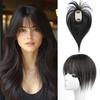 12 Inches Straight Human Hair Topper for Women Real Hair Topper Natural Black, Clip-In Hair Pieces for Thin Hair, Adds Volume, Natural Hairline Coverage12#1b view 1