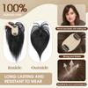 12 Inches Straight Human Hair Topper for Women Real Hair Topper Natural Black, Clip-In Hair Pieces for Thin Hair, Adds Volume, Natural Hairline Coverage12#1b view 2